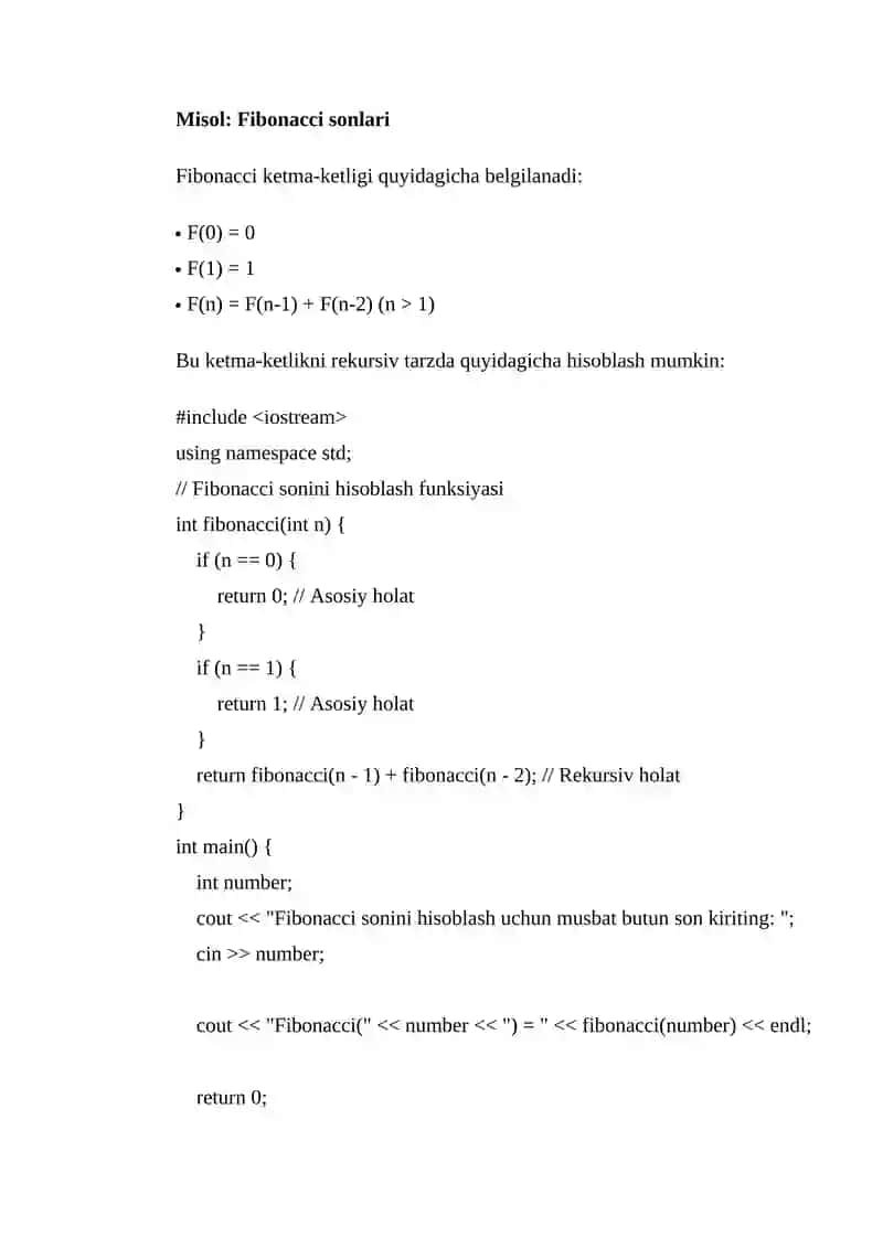 Rekursiv algoritmlar 3