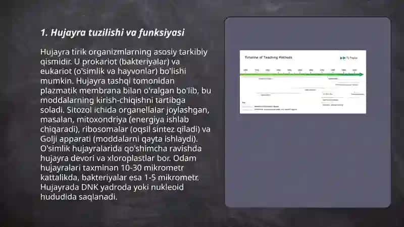 Biologiya o'qitish metodikasidan texnologik xarita 3