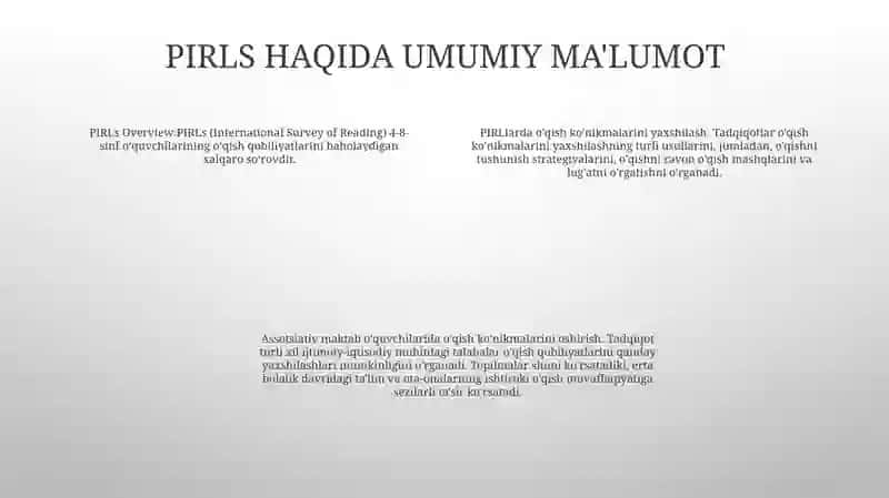 Pirls Asosida Maktab OʻQuvchilarida OʻQish Savodxonligini Shakllantirish Metodlari 3