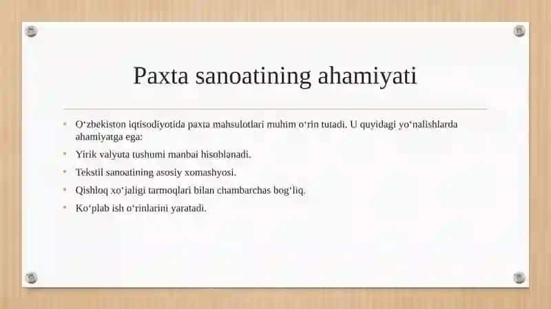 Korporativ uz paxtasanoat aj-paxta va tekstil sanoati 3
