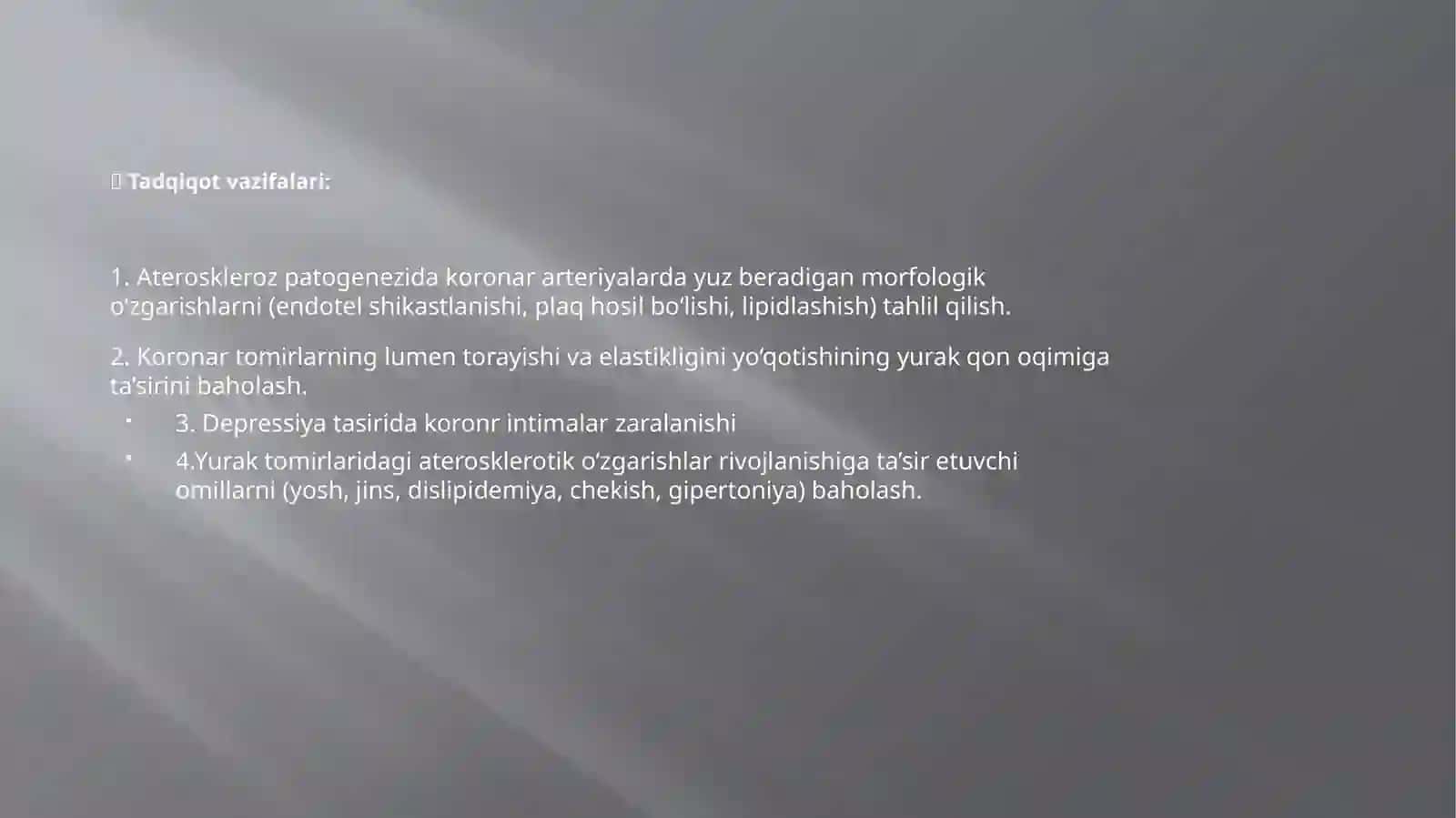Ateroskleroz tasirida koronar arteriyalarning torayishi 3