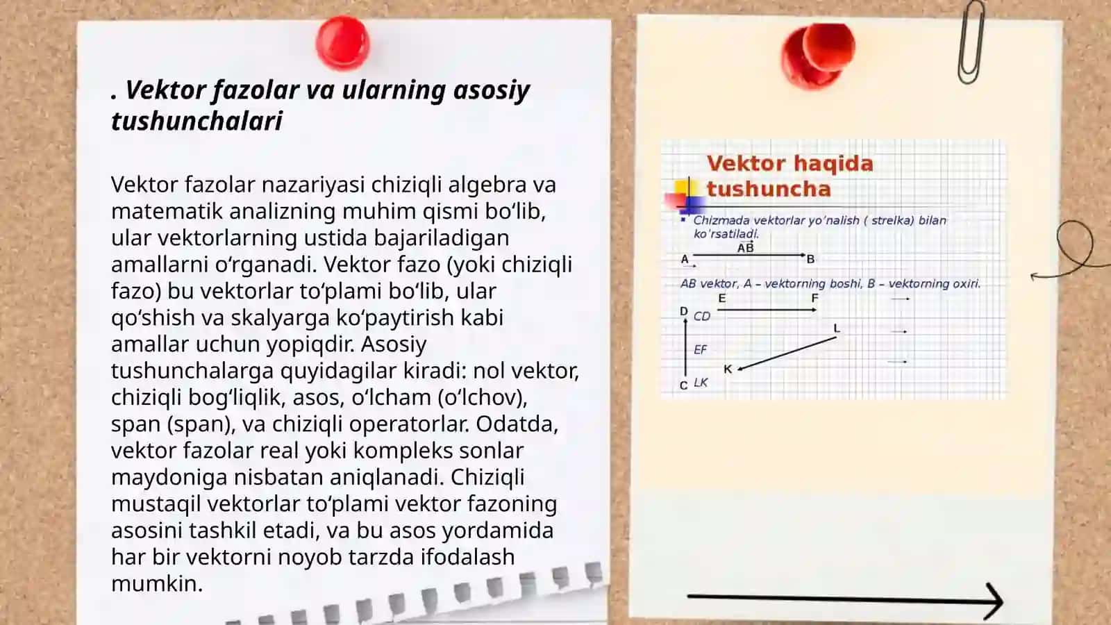 Vektor fazolar.Arifmetikaning asosiy teoremasi 3