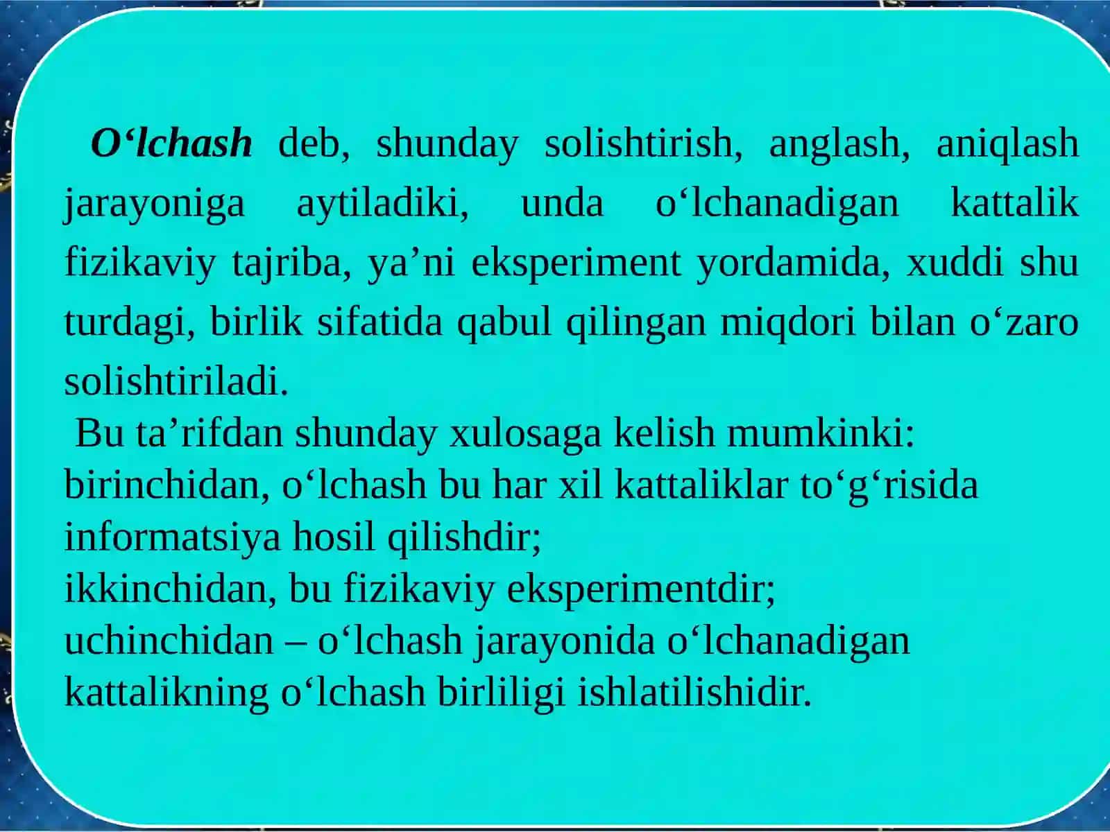 O’lchashlar haqida umumiy tushunchalar 3