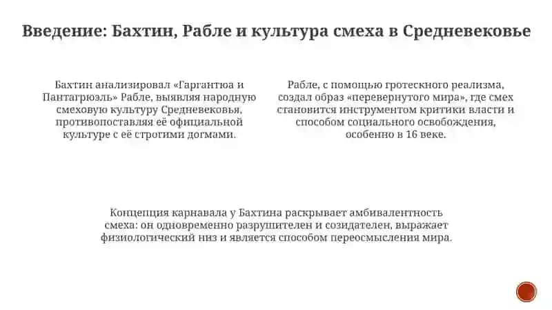 Смеховая культура Средневековья по М. Бахтину и Рабле 3