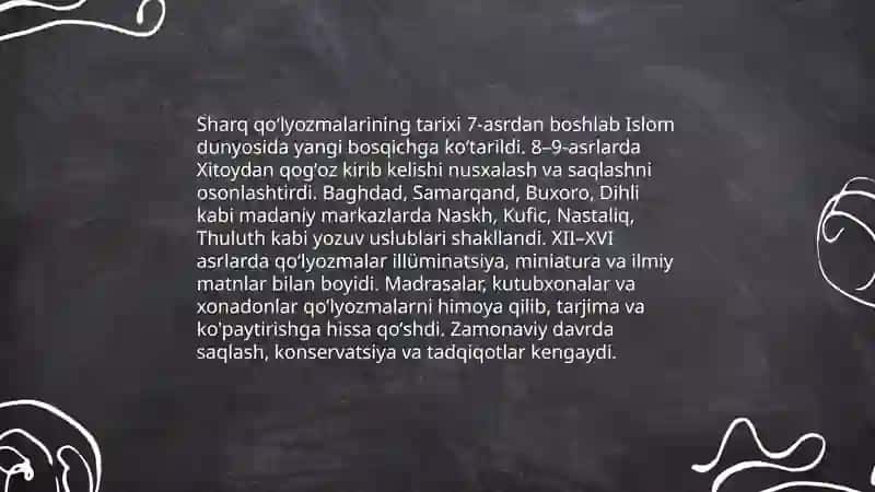 Sharq qoʻlyozmalari xazinalari 3