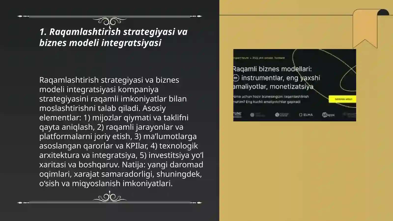 Raqamlashtirish strategiyasi va biznes modeli integratsiyasi 3