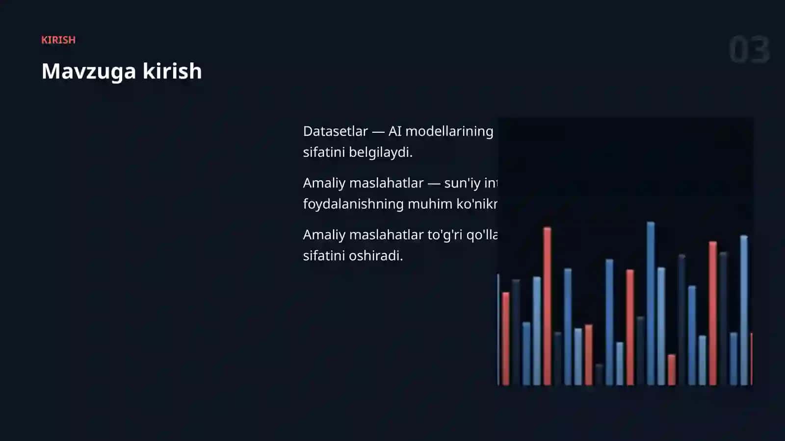 Amaliy maslahatlar (Datasetlar va ma'lumot) 3