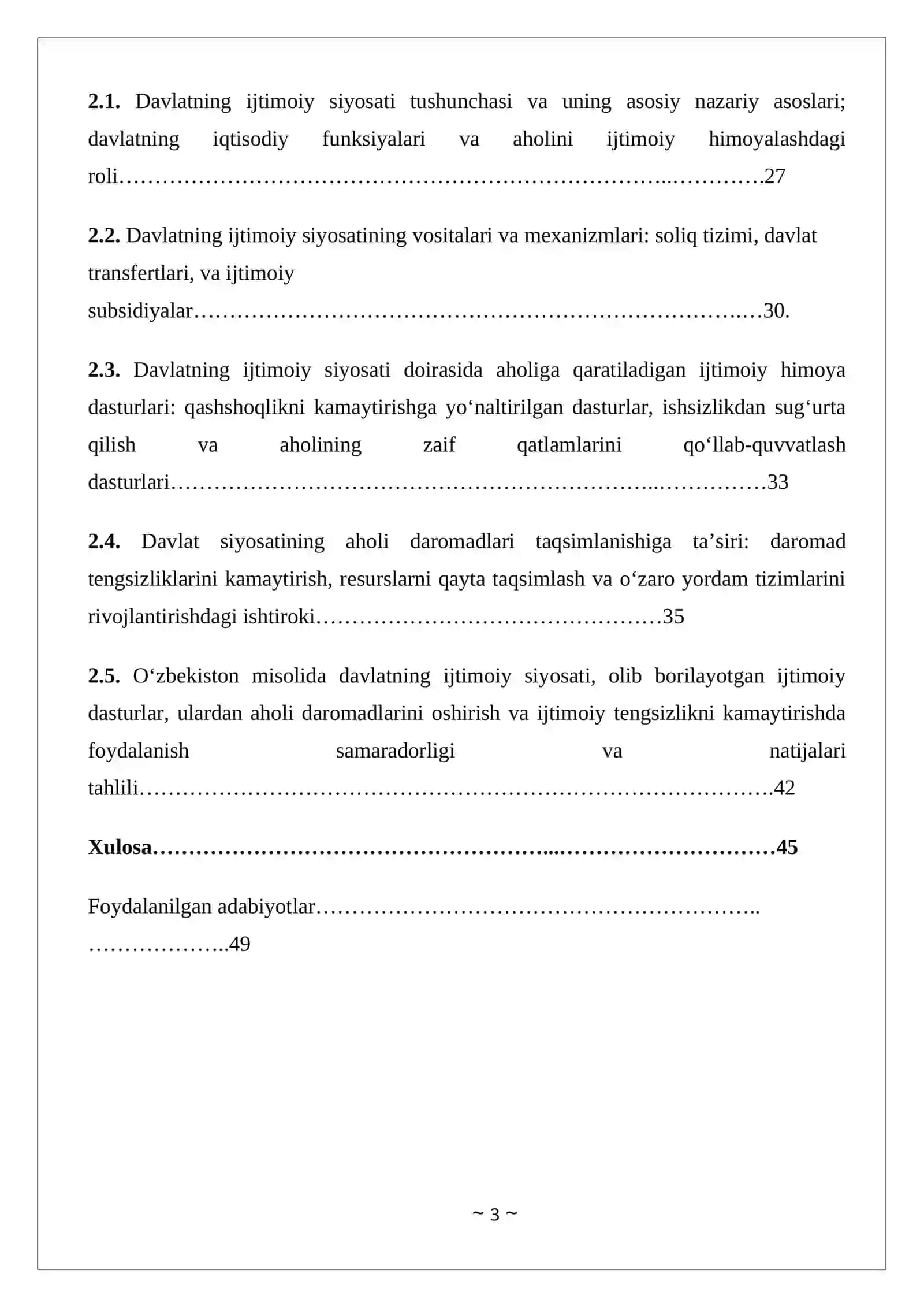 Aholi daromadlari va davlatning ijtimoiy siyosati 3