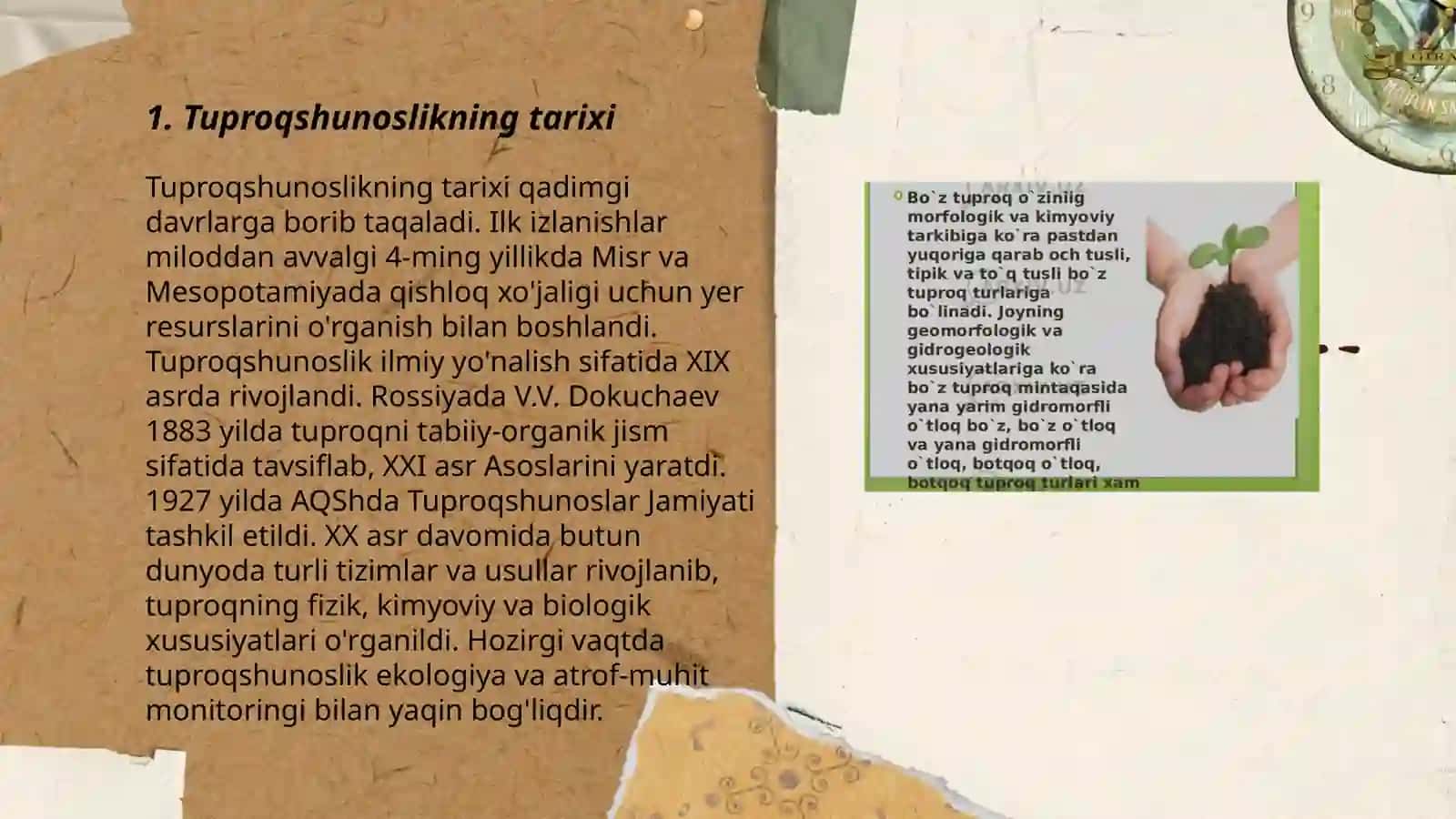 Tuproqshunoslik V V Dokuchayev hissasi 3