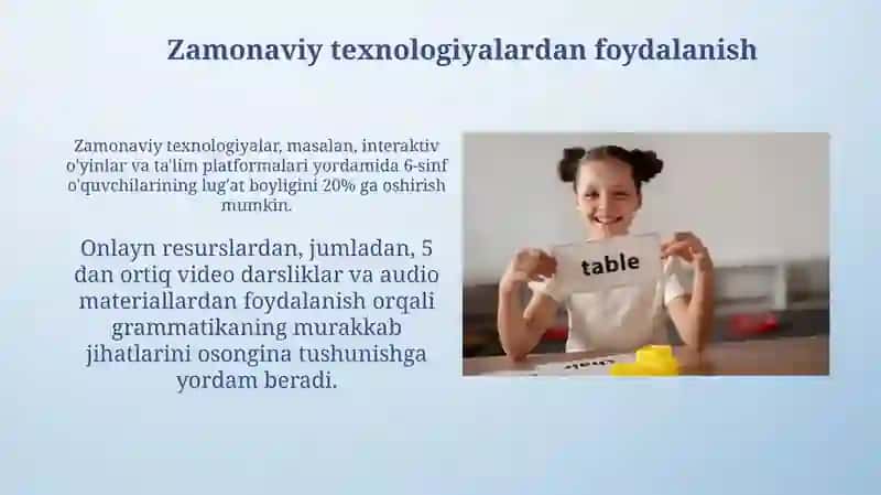 Maktabda ingliz tili darsi 6-sinflar uchun 3