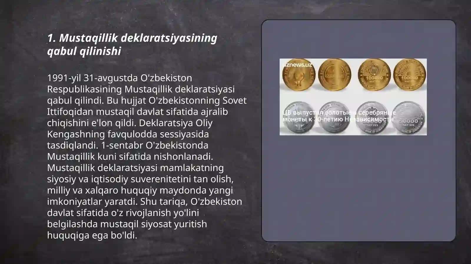 Mustaqil O‘zbekiston Respublikasi tashkil topishining tarixiy ahamiyati 3