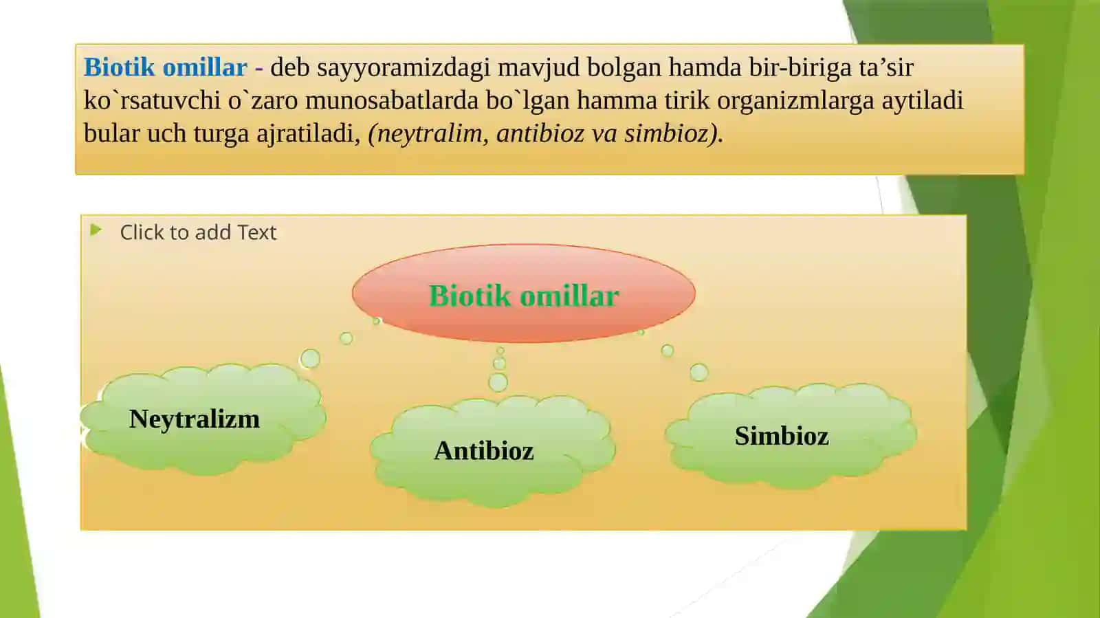 Muhitning biotik omillari va biogeotsenozdagi tirik organizmlarning o`zaromunosabatlari 3