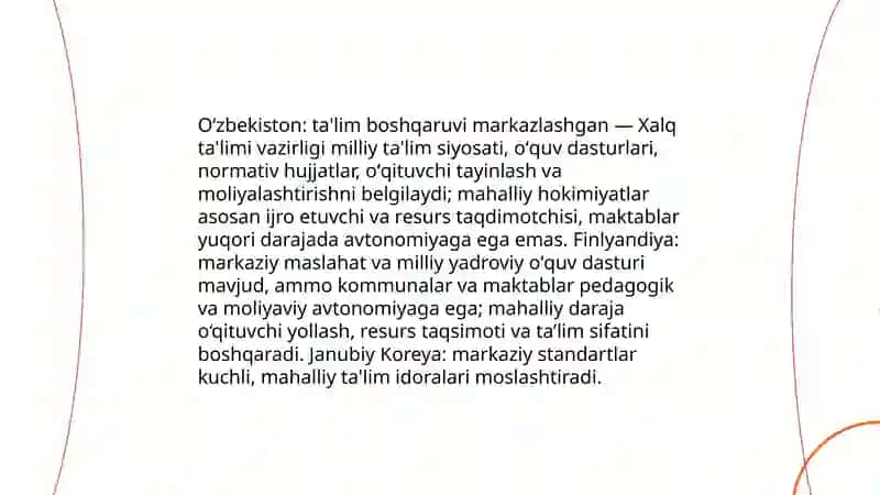 Ta'lim boshqaruvi tizimini solishtirish 3
