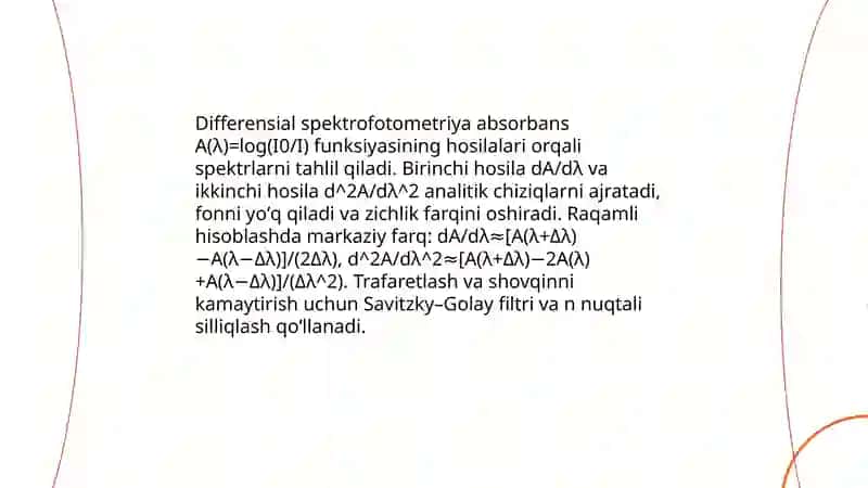 Organik moddalarni spektral usulda tadqiq etish 3