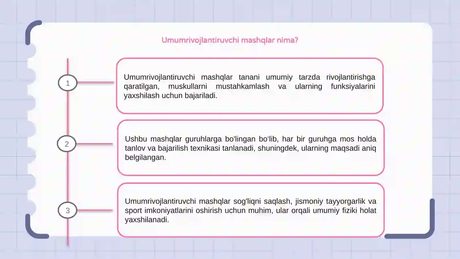 Umumrivojlantiruvchi mashqlar va ularning guruhlari 3