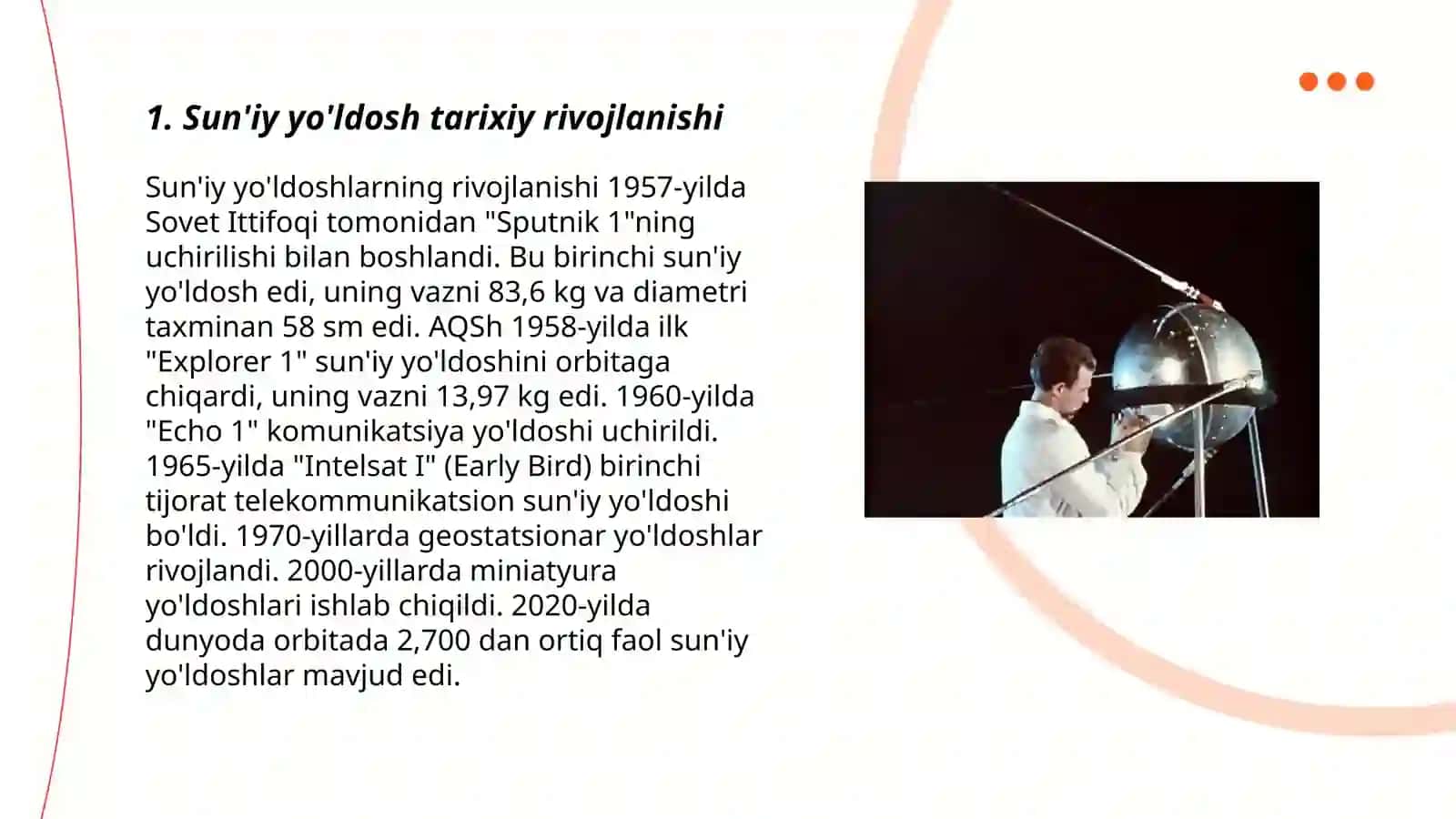 Suniy yo'ldosh tizimlari va vazifalari 3