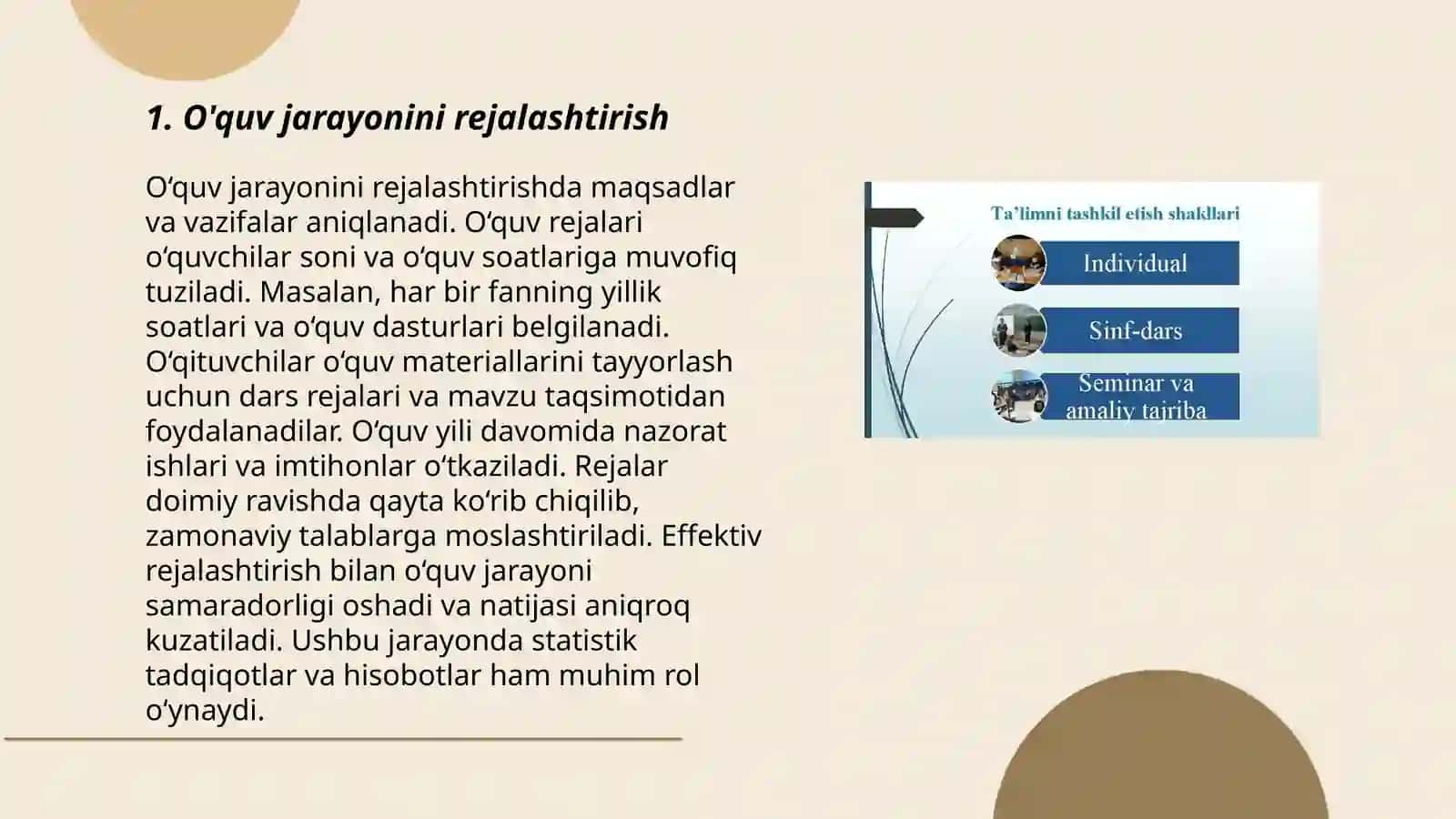 Dars jarayonini tashkil etish metodikasi 3