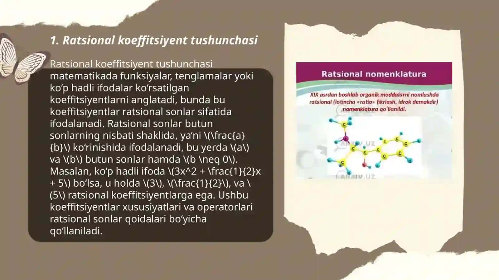Ratsional koeffitsiyentli koʻp hadlar 3