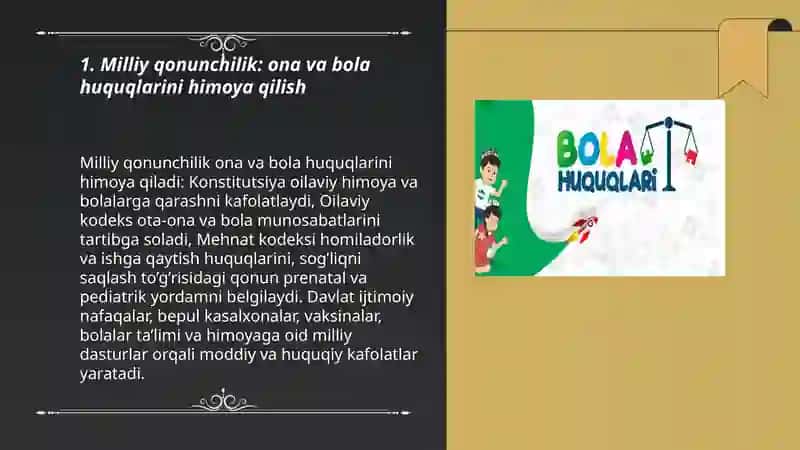 Onalik va bolalik haq-huquqlarini himoya qilinishi 3
