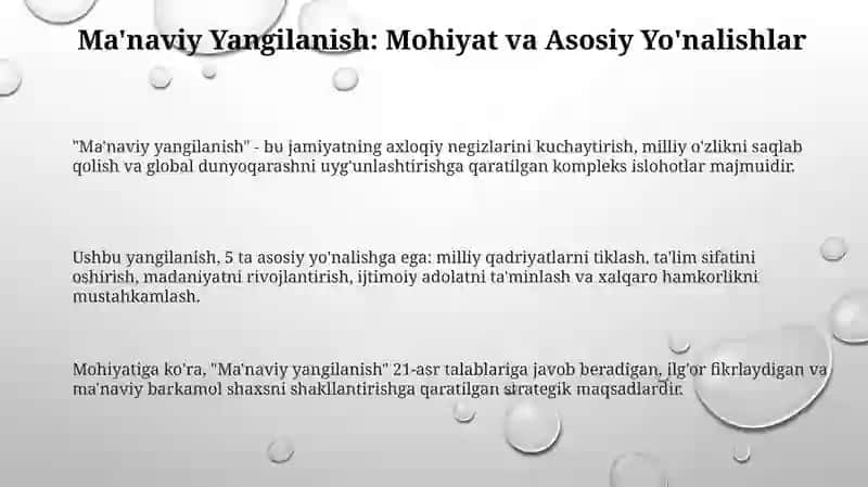 Ma'naviy yangilanishlar 3