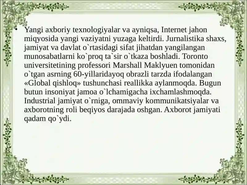O'zbekiston respublikasida ommaviy axborot vositalari 3