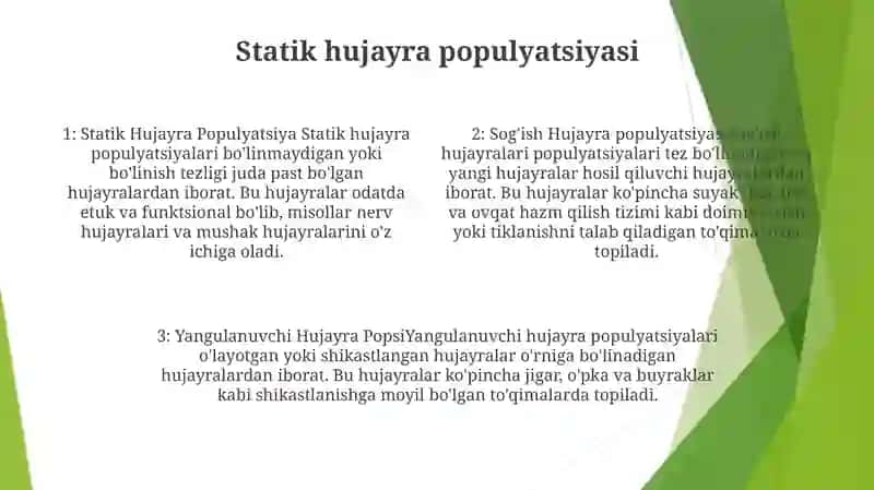 Hujayra Populyatsiyasining Turlari 3