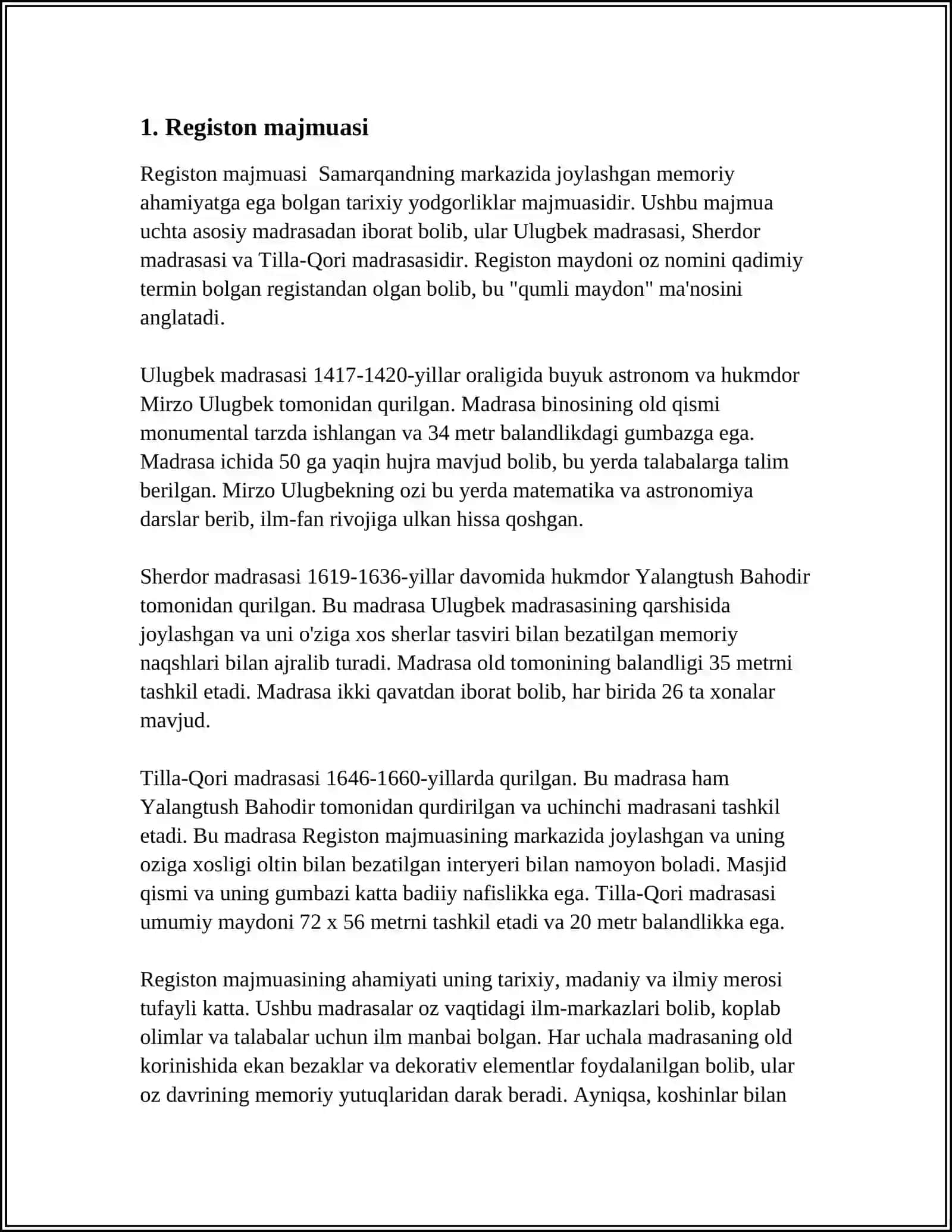SAMARQAND TURISTIK RESURSLARI 3