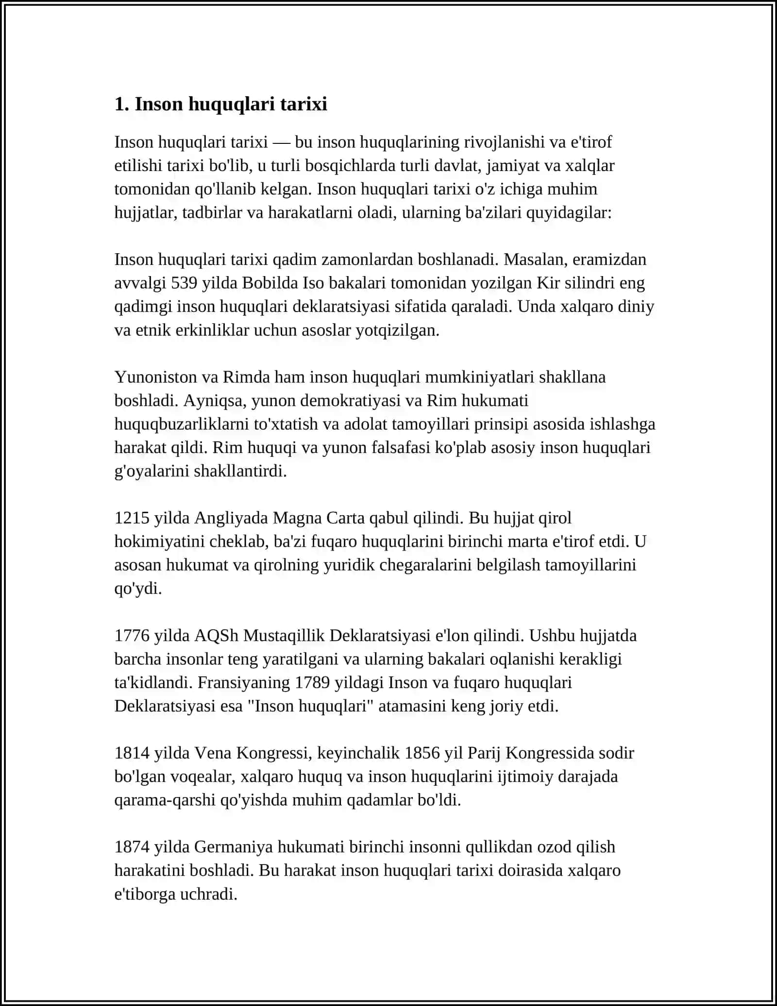INSON VA FUQARONING HUQUQ VA ERKINLIKLARI 3