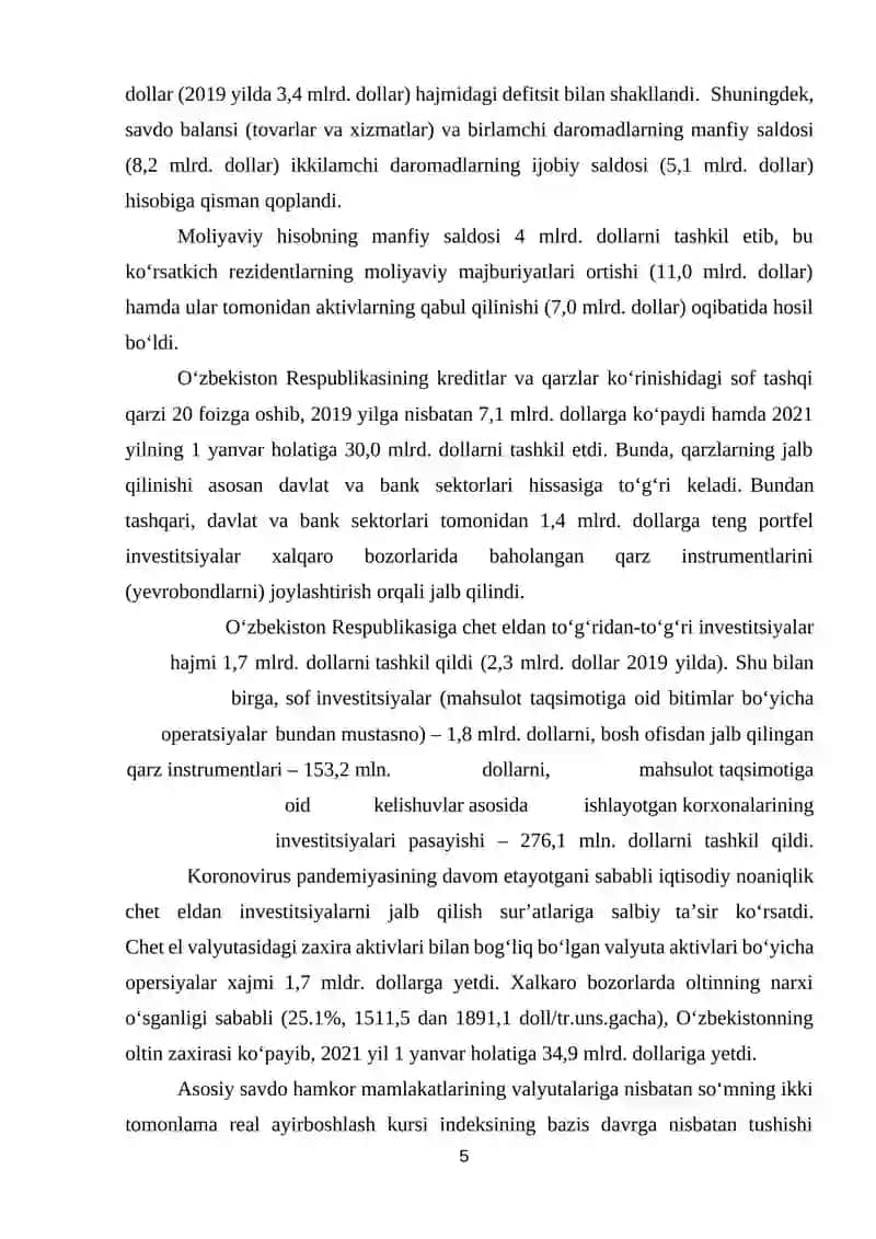 O'zbekıston Respublıkasi to'lov balansining makroiqtisodiy tahlili 3