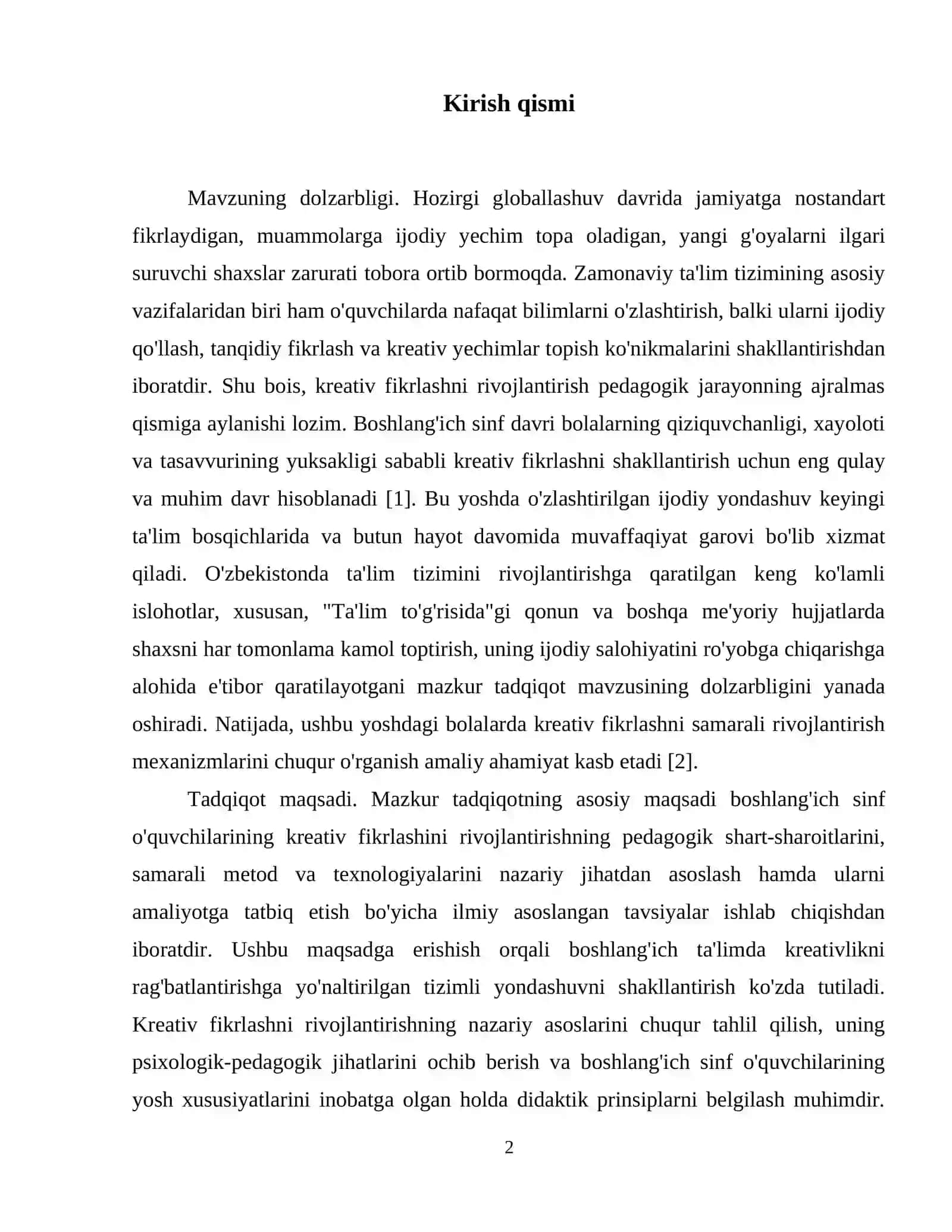 Boshlang'ich sinfda o'quvchilarning kreativ fikrlashini rivojlantirish 3