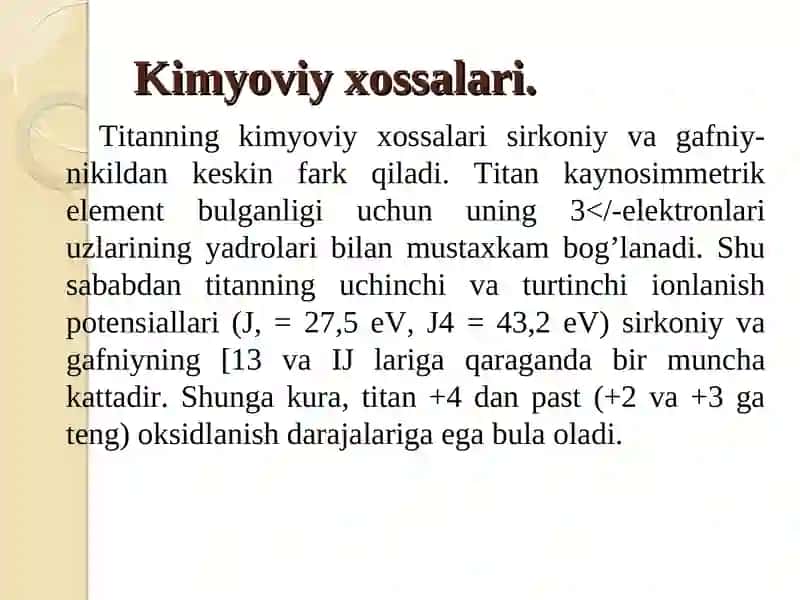 IV guruhning d-elementlari 3