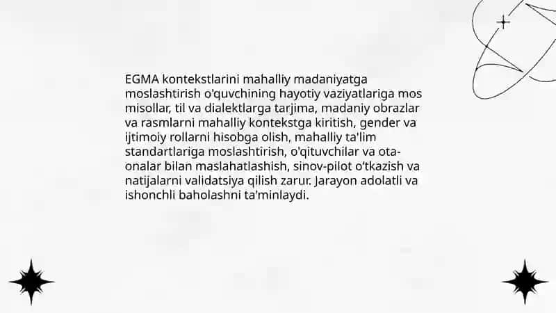EGMA xalqaro baholash dasturida kontekstlar 3