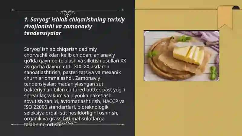 Saryogʻ ishlab chiqarish texnologiyasi va zamonaviy usullar 3