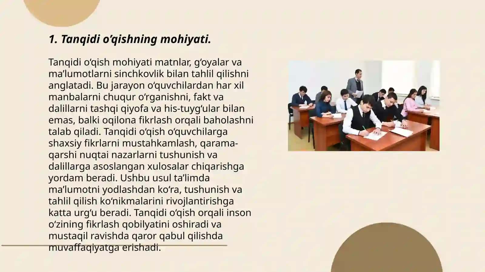 Tanqidi o’qish va uni samarali amalga oshirish omillari 3