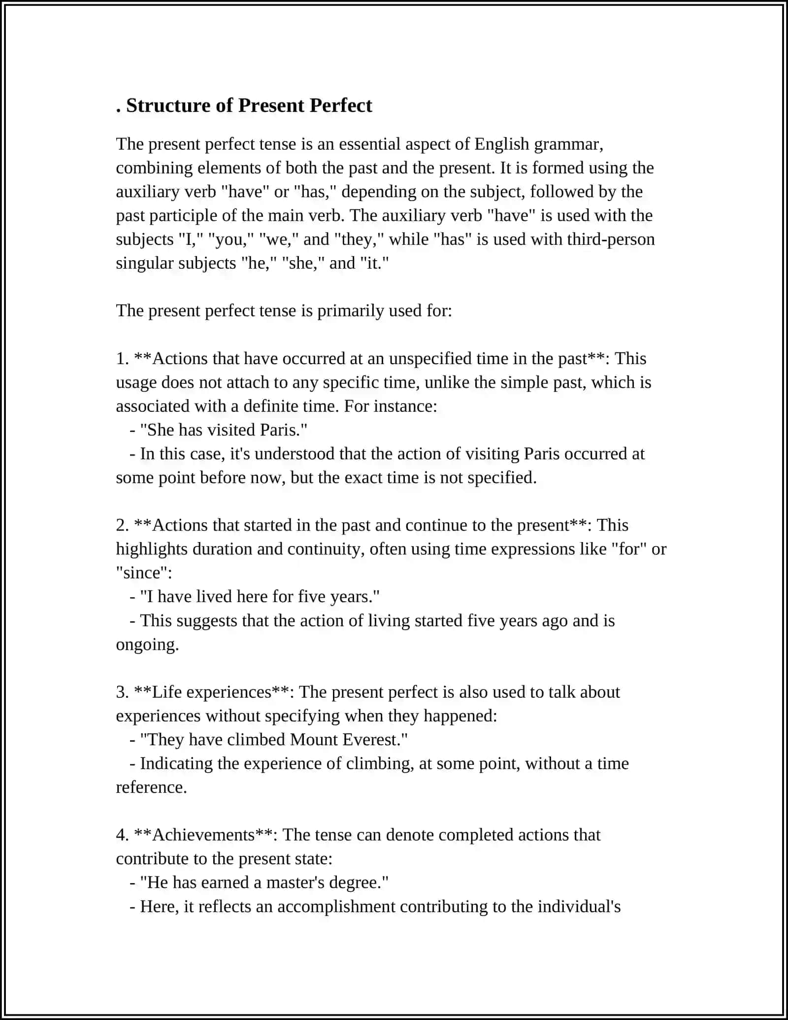 PRESENT PERFECT 3