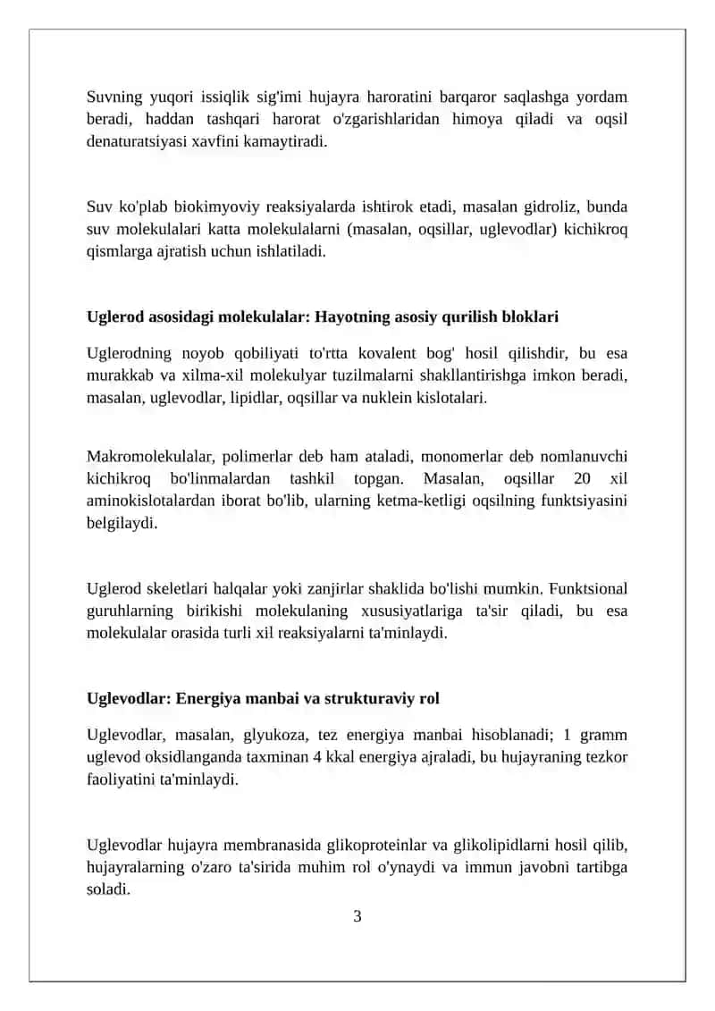Hujayraning kimyoviy tarkibi 3