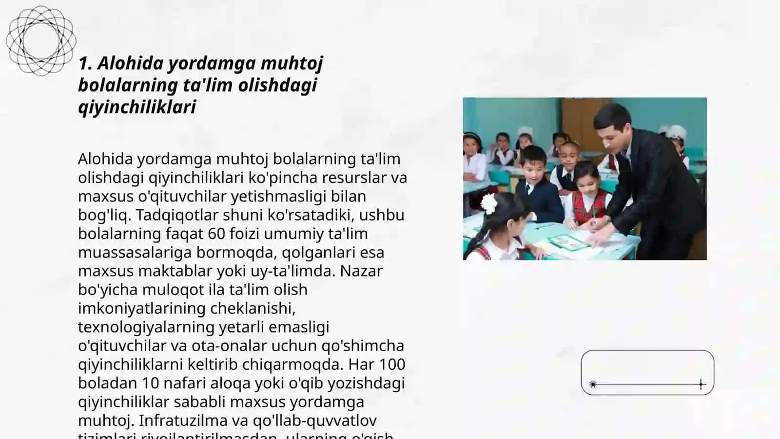 Alohida yordamga muhtoj bolalarni ijtimoiy hayotga moslashtirish 3