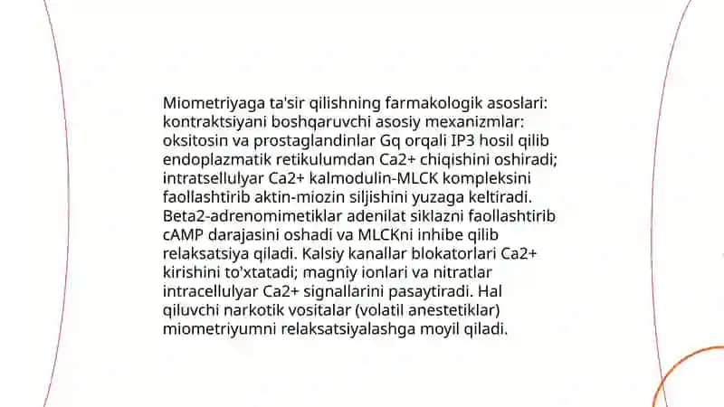 Miometriyaga ta'sir etuvchi vositalar 3