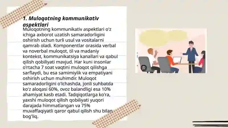 Muloqotning kommunikativ, perseptiv tomonlari 3