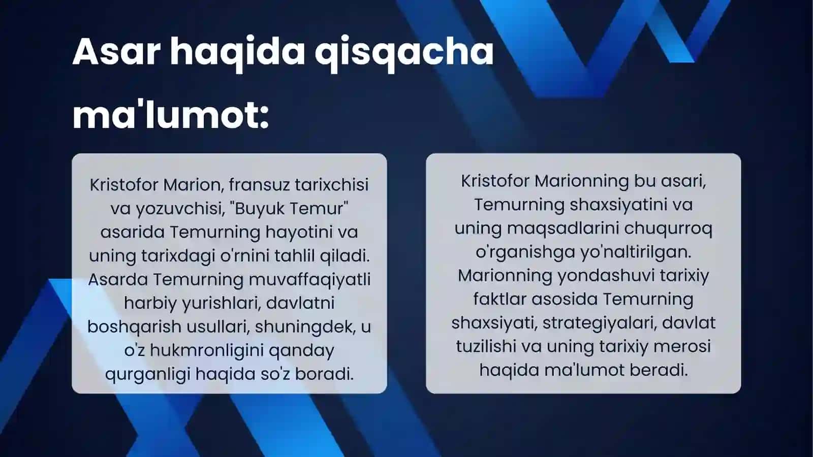 Kristofor Marioning Buyuk Temur asari 3