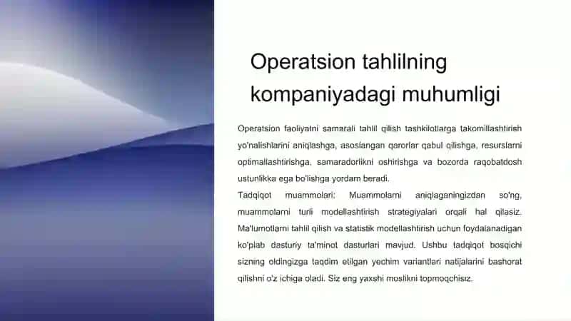 Operatsion faoliyatni tahlil qilish 3