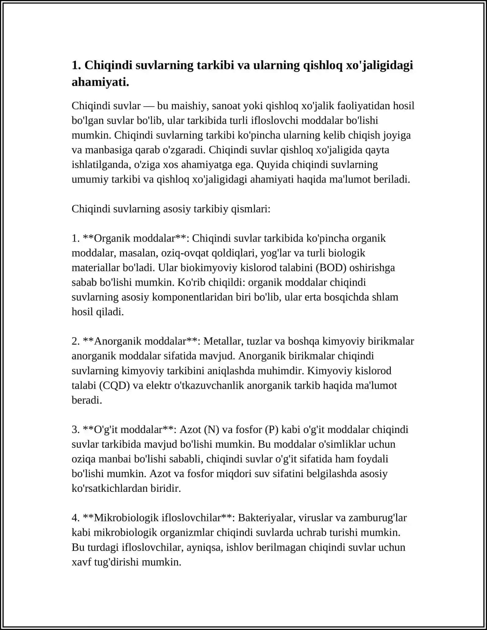 YOMGIRLATIB, TOMCHILATIB VA TUPROQ ORASIDAN SUGORISHLARDA CHIQINDI SUVLARDAN FOYDALANISH XUSUSIYATLARI 3