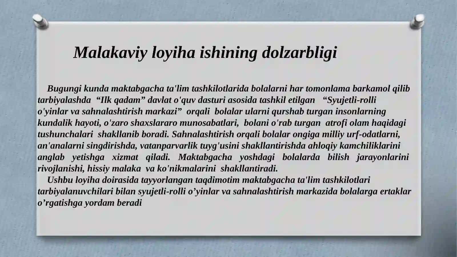 Syujetli-rolli o'yinlar va sahnalashtirish markazi 3