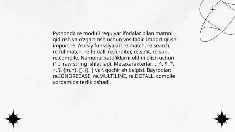 Pythonda regulyar ifodalar 3