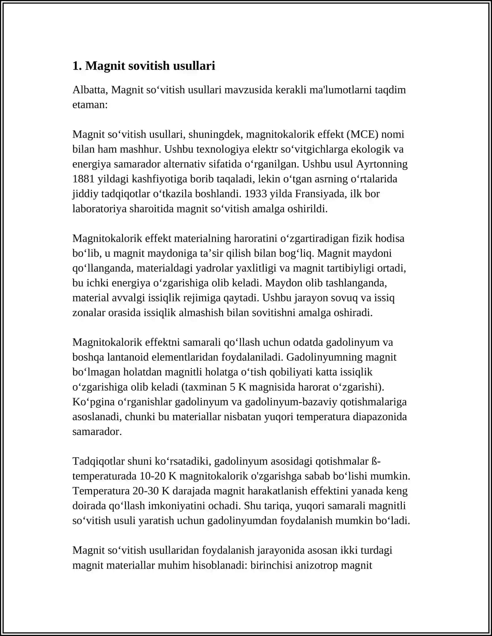 MAGNIT VA YADROVIY SOVITISH METODI 3