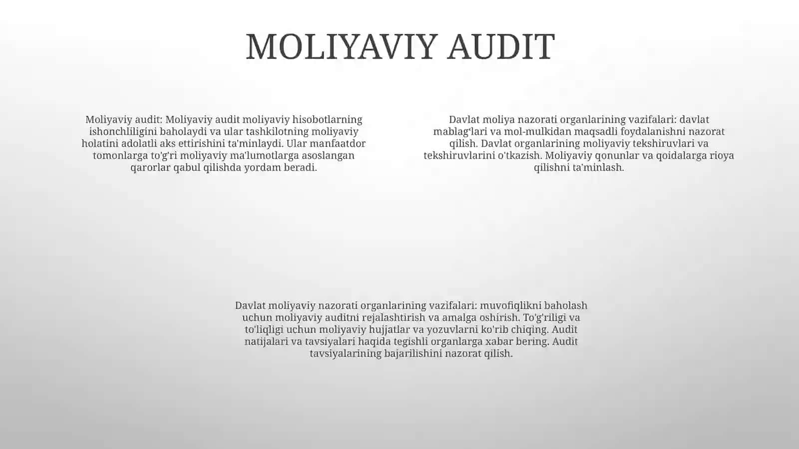 Davlat Moliyaviy Nazorati OʻRginlarining VazifalariVaFunksiyalari 3