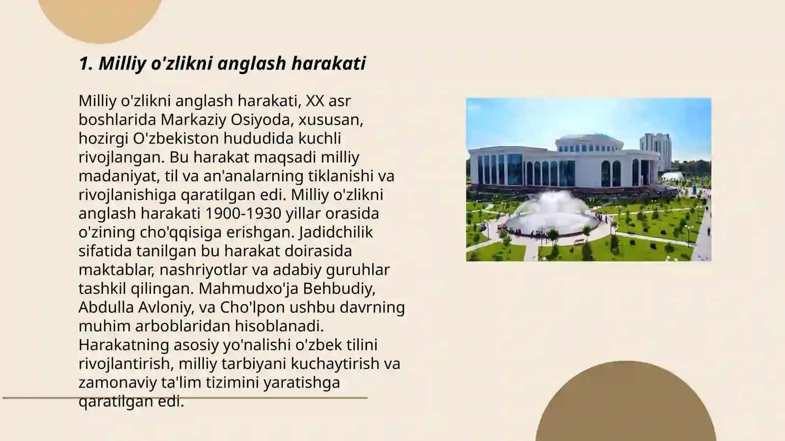 Milliy o'zlikni anglash harakati 3