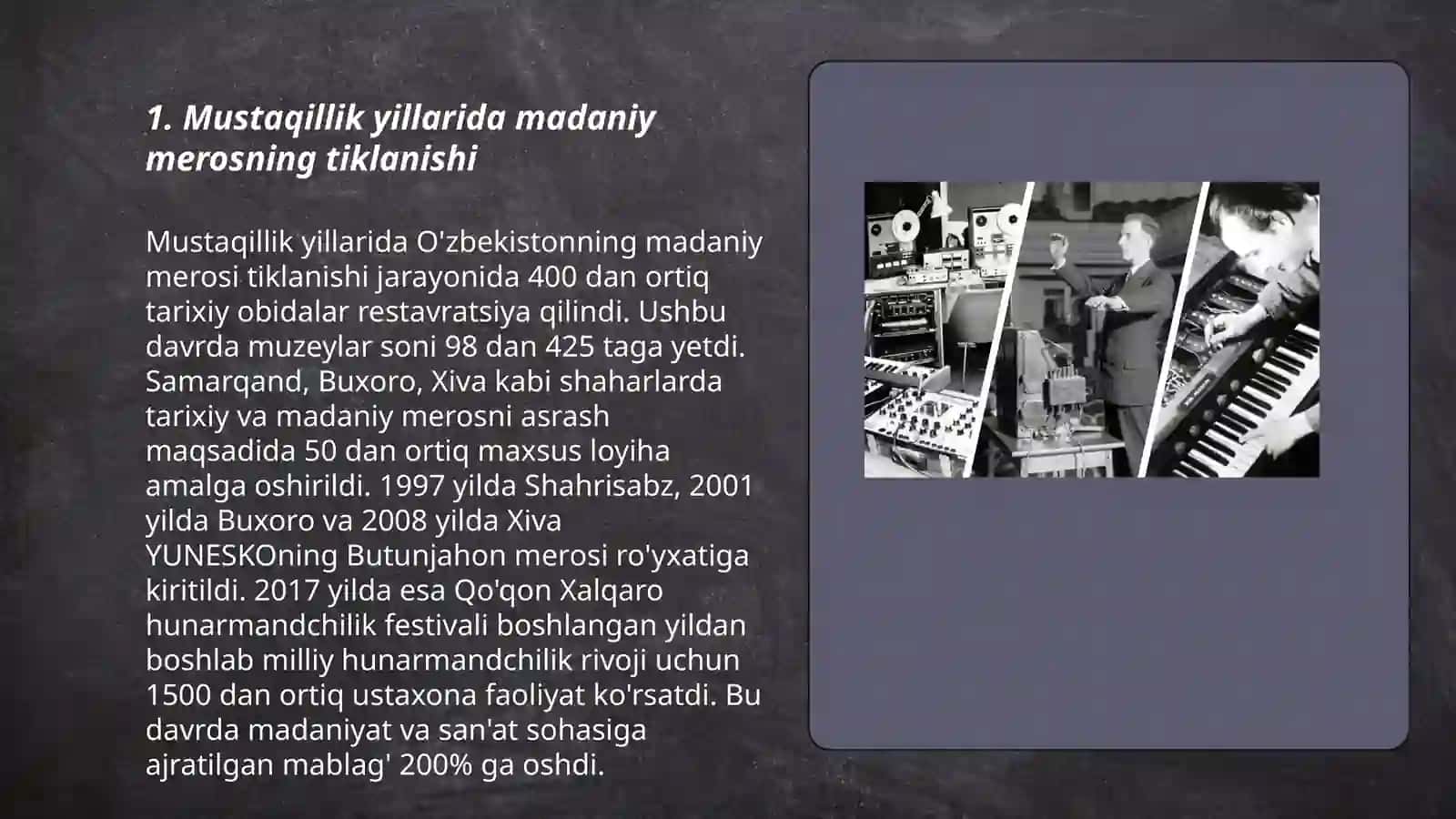 Mustaqillik yillarida madaniyat va san'atning taraqqiyoti 3