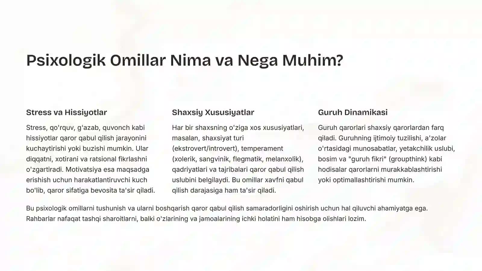 Boshqaruvda Qaror Qabul Qilish Jarayonida Psixologik Omillar 3