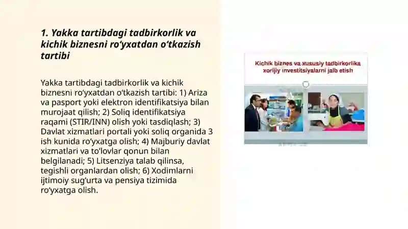 Yakka tartibdagi tadbirkorlikni tashkil etish 3